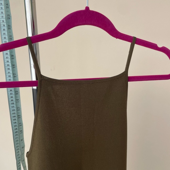 Massimo Dutti Green Knit Spaghetti Strap Slip Dress - Picture 8 of 14